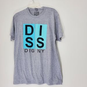 Diss Dig New York Light Gray Tee, Size Large